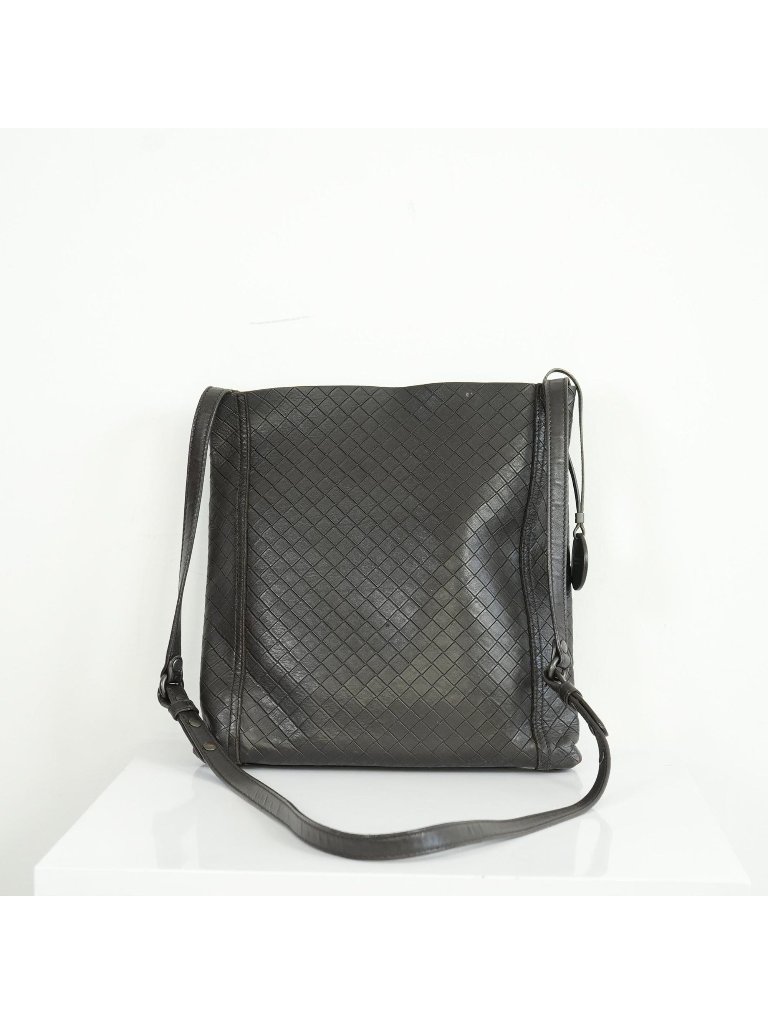 Bottega Veneta Dark Brown Intrecciato Mirage Shoulder Bag